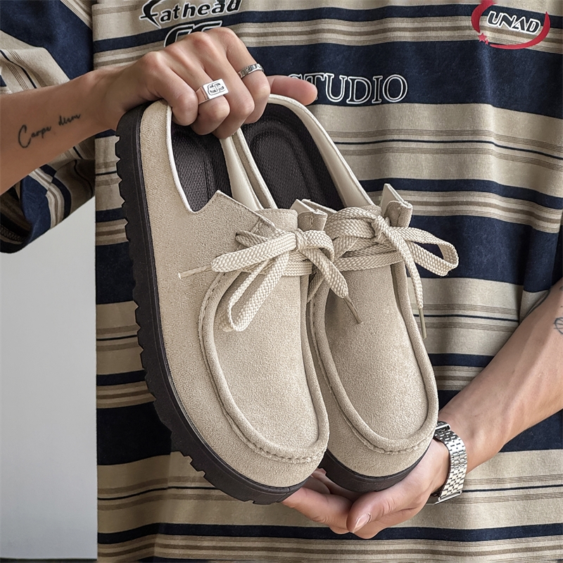Loafer Slip On Men - Fashion Men Half Slippers Suede Men
