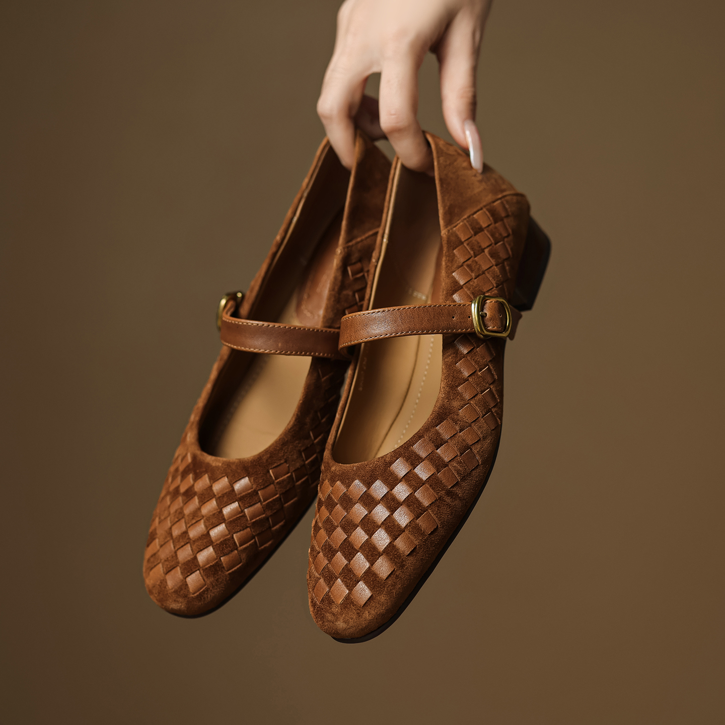 Loafer Slip On Men - Handmade Genuine Woven Texture Low heels