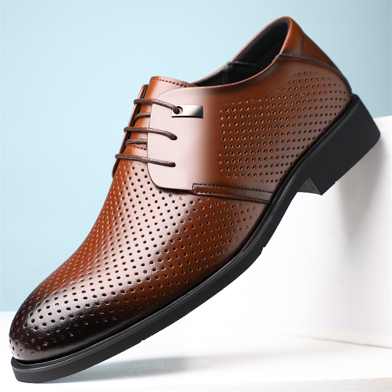 Men'S Shoes With Toes - Men's Summer Breathable Leather Shoes Comfortable