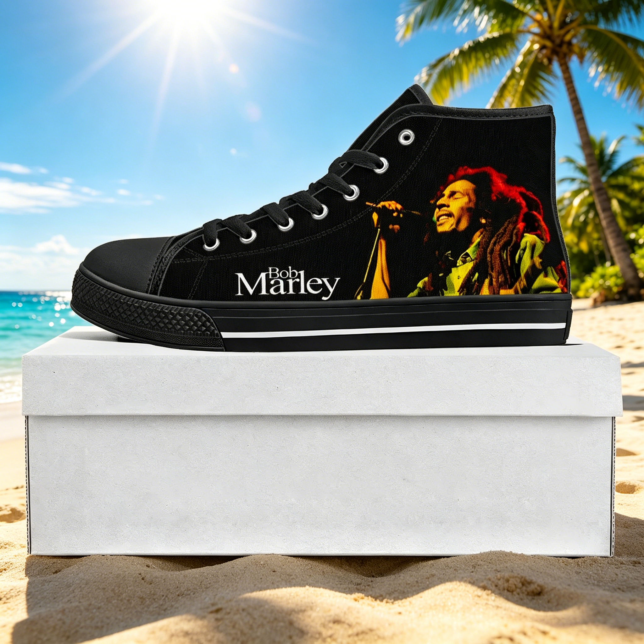 Bob Marley Quote Custom High T - مراجعة Men Shoes Quotes وسعره