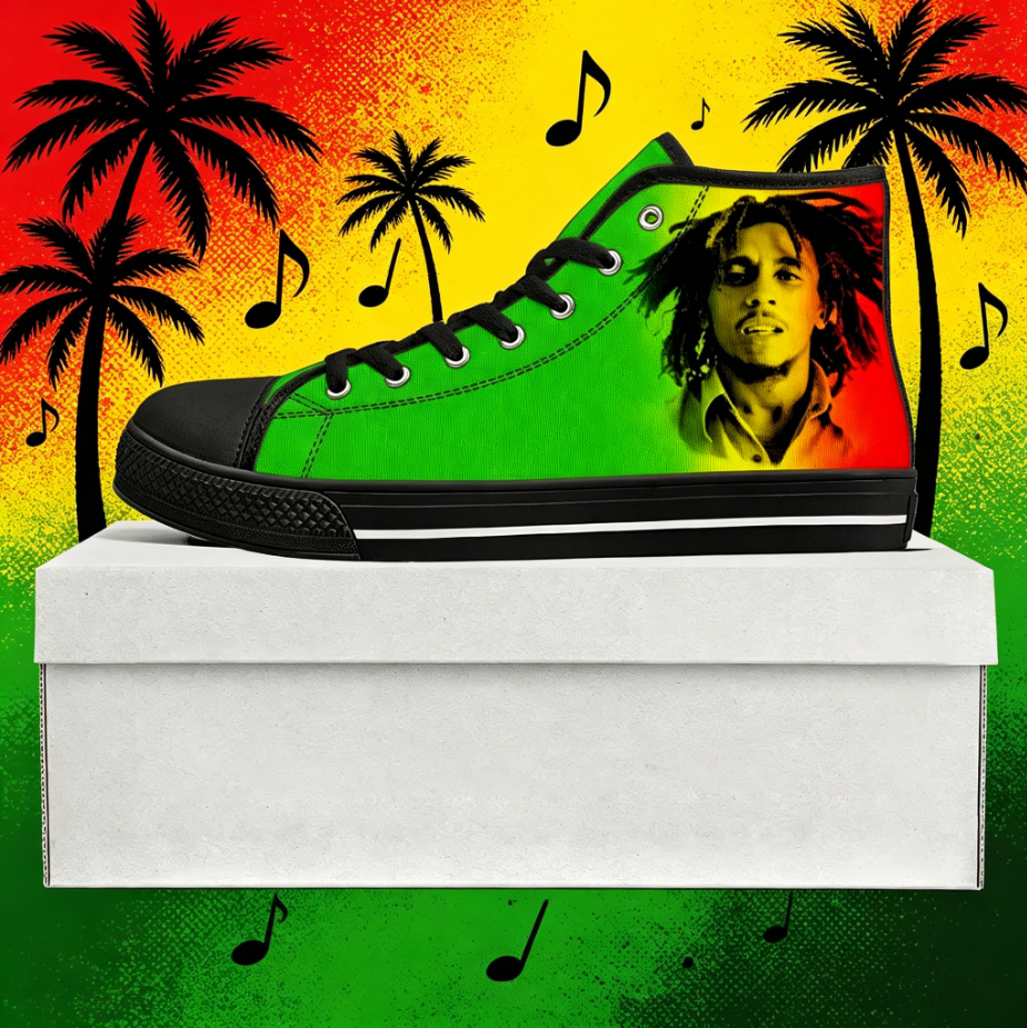 Bob Marley Quote Custom High T - مراجعة Men Shoes Quotes وسعره