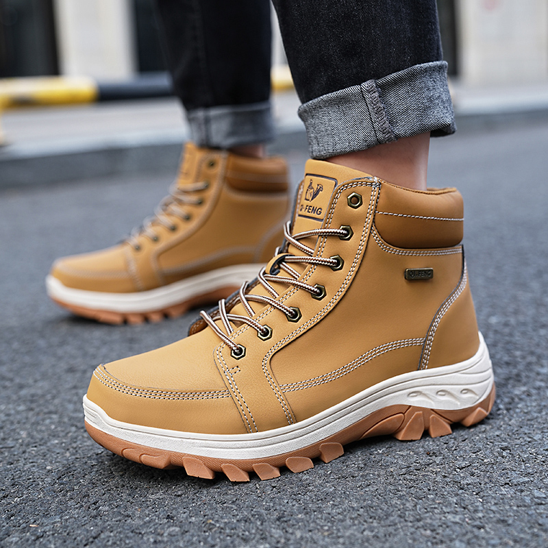 Men Boots Winter Outdoor Walki - مراجعة Men'S Shoes Yellow And Black وسعره