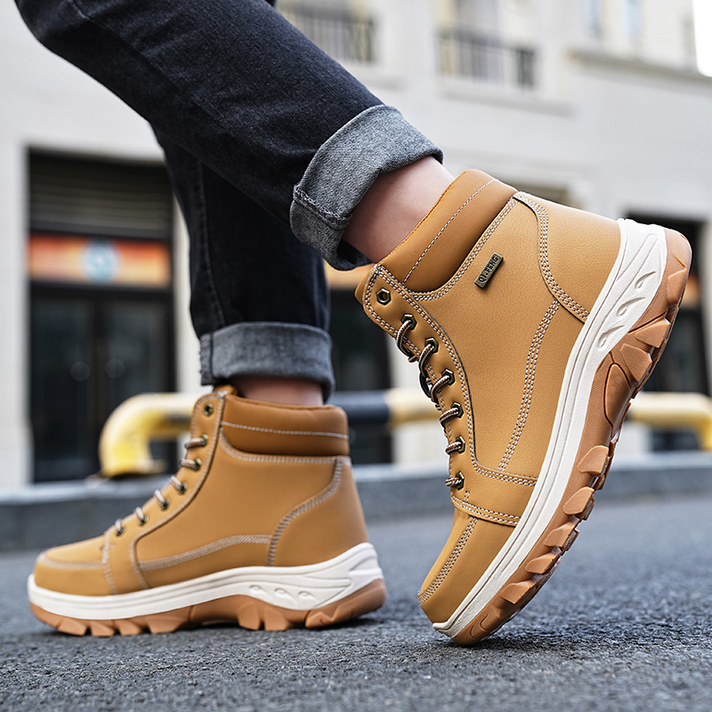 Men Boots Winter Outdoor Walki - مراجعة Men'S Shoes Yellow And Black وسعره
