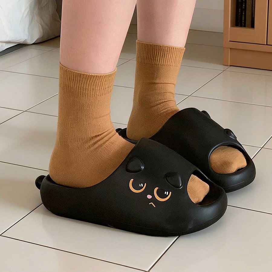 New Black Cat Slippers for Wom - مراجعة Men'S Shoes With Toes وسعره