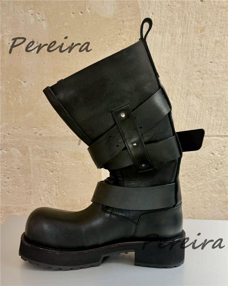 Retro Belt Buckle Motorcycle B - مراجعة Men Shoes Type وسعره